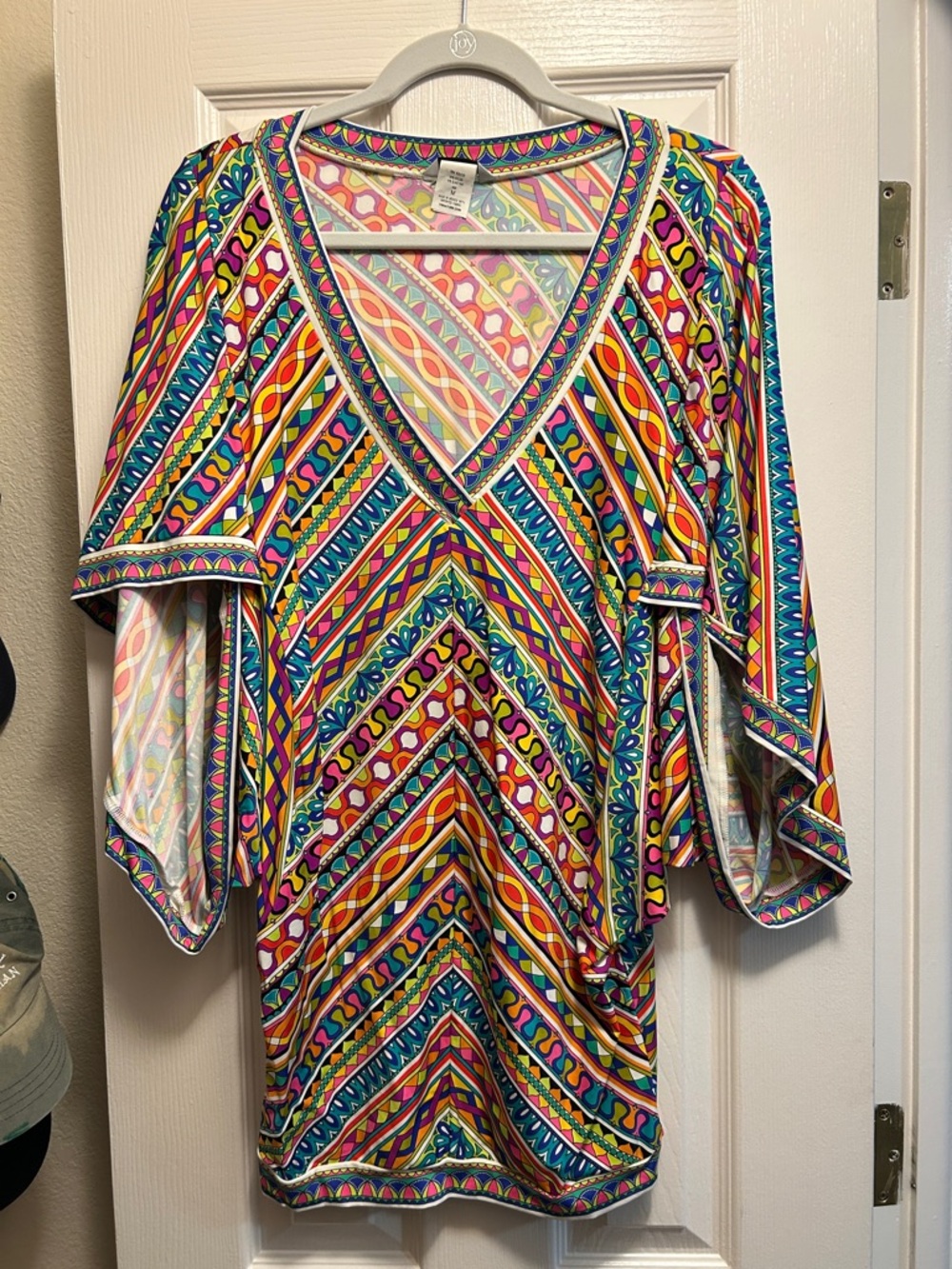 Trina Turk Multicolor V-Neck Geometric Print Tunic